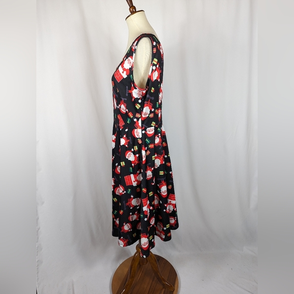 Styleworld Black Red Sleeveless Skater Dress Santa Christmas Bar Crawl Size XL - Picture 3 of 8
